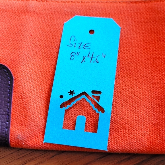 Orange and brown canvas wrislet. - Picture 5 of 6